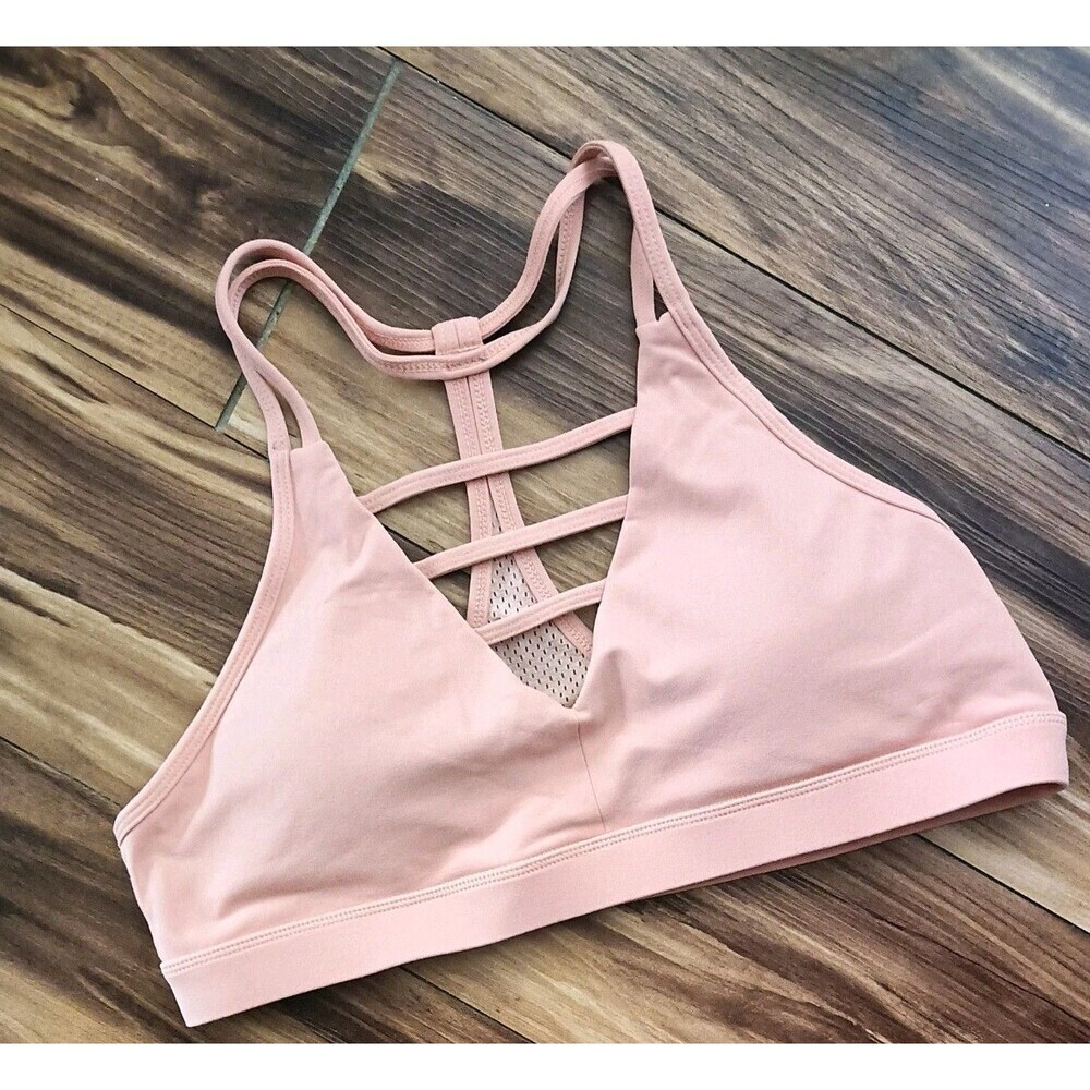 Zyia Active Strappy Sports Bra Size XXL Pink Padded Mesh Racerback Sporty